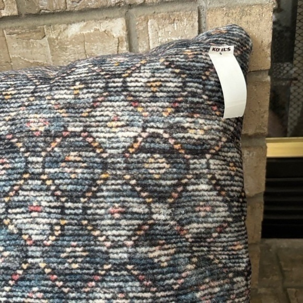 Loloi x Sonoma Super Soft Diamond Geometric Square Throw Pillow Accent 18" Retro - Picture 4 of 12